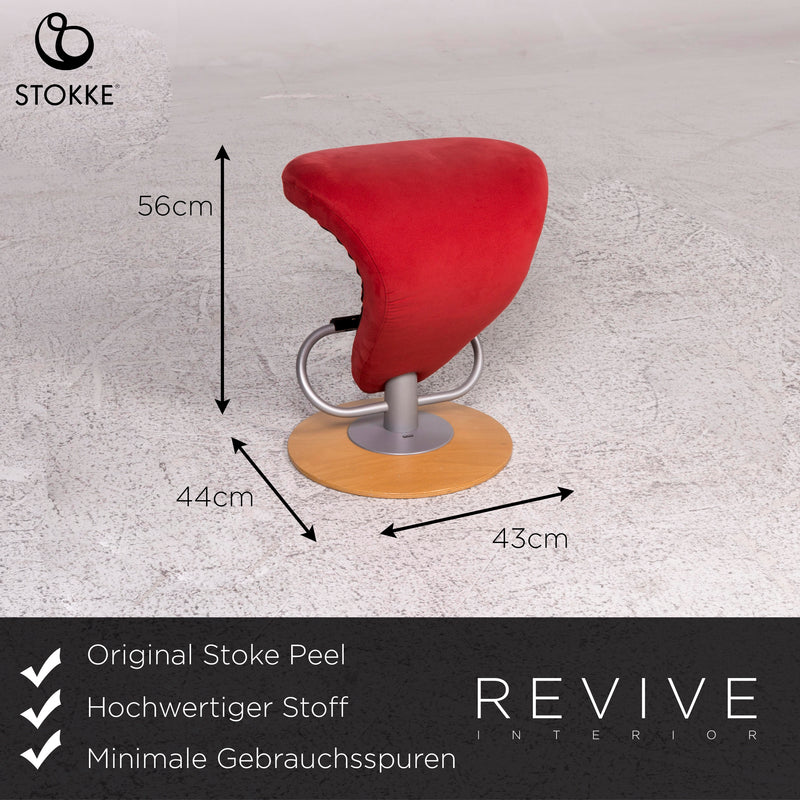 Varier Peel Stoff Microfaser Sessel Rot inkl. Hocker Relax Funktion Olav Eldøy 