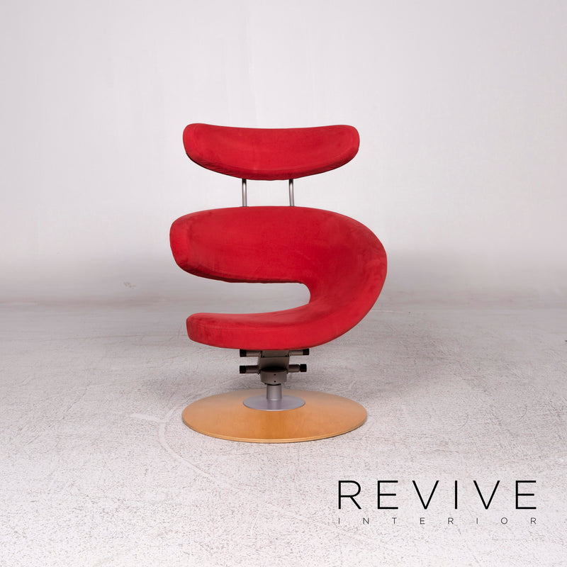 Varier Peel Stoff Microfaser Sessel Rot inkl. Hocker Relax Funktion Olav Eldøy 