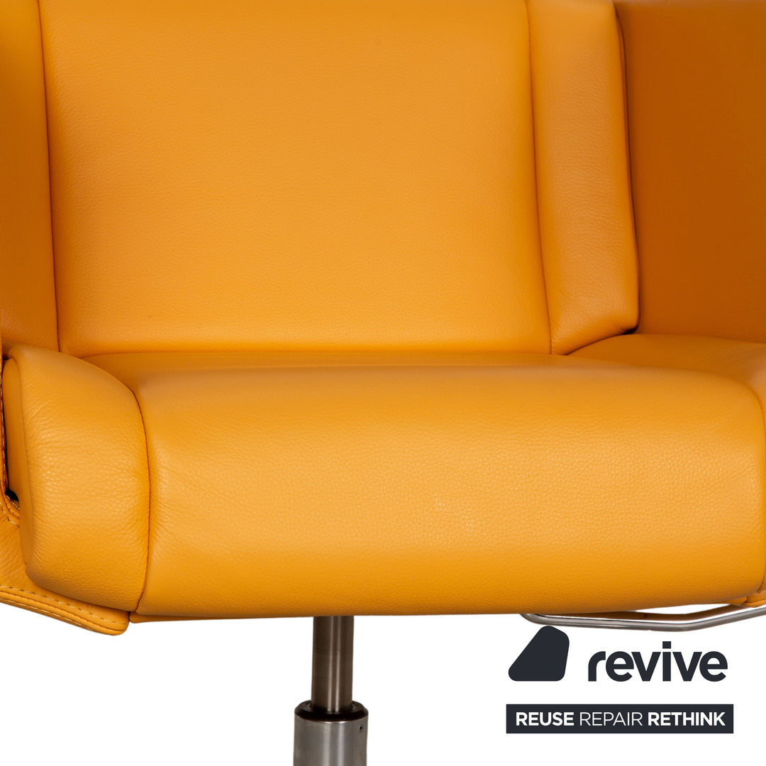 Stoll Giroflex 21-6091 leather armchair set yellow function conference armchair