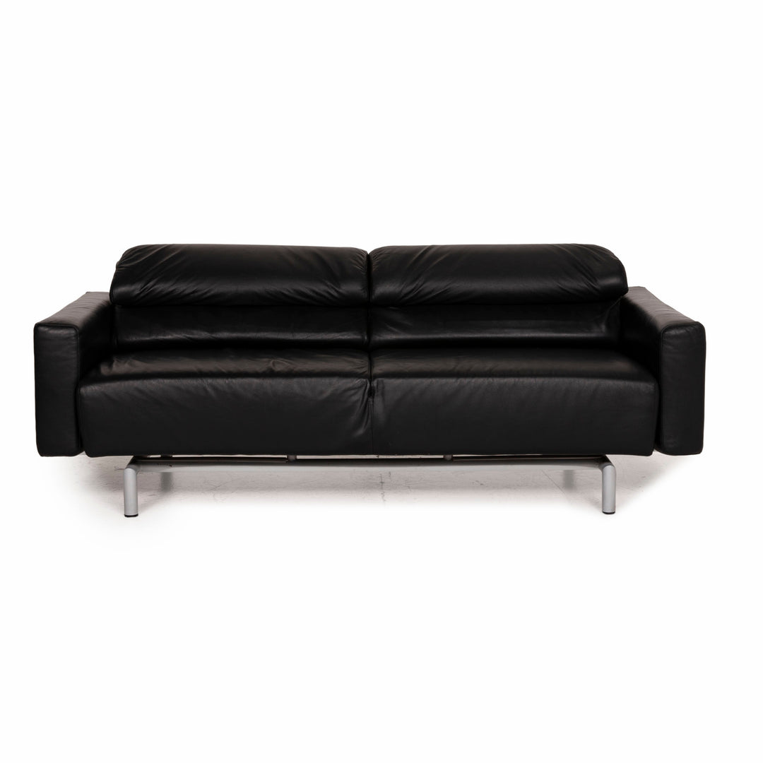 Strässle Matteo Leder Sofa Schwarz Zweisitzer Funktion Relaxfunktion Couch