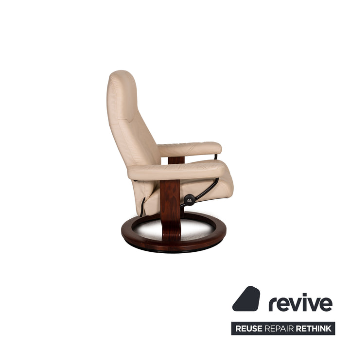 Stressless 1941 Leder Sessel Creme inkl. Hocker Funktion Relaxfunktion