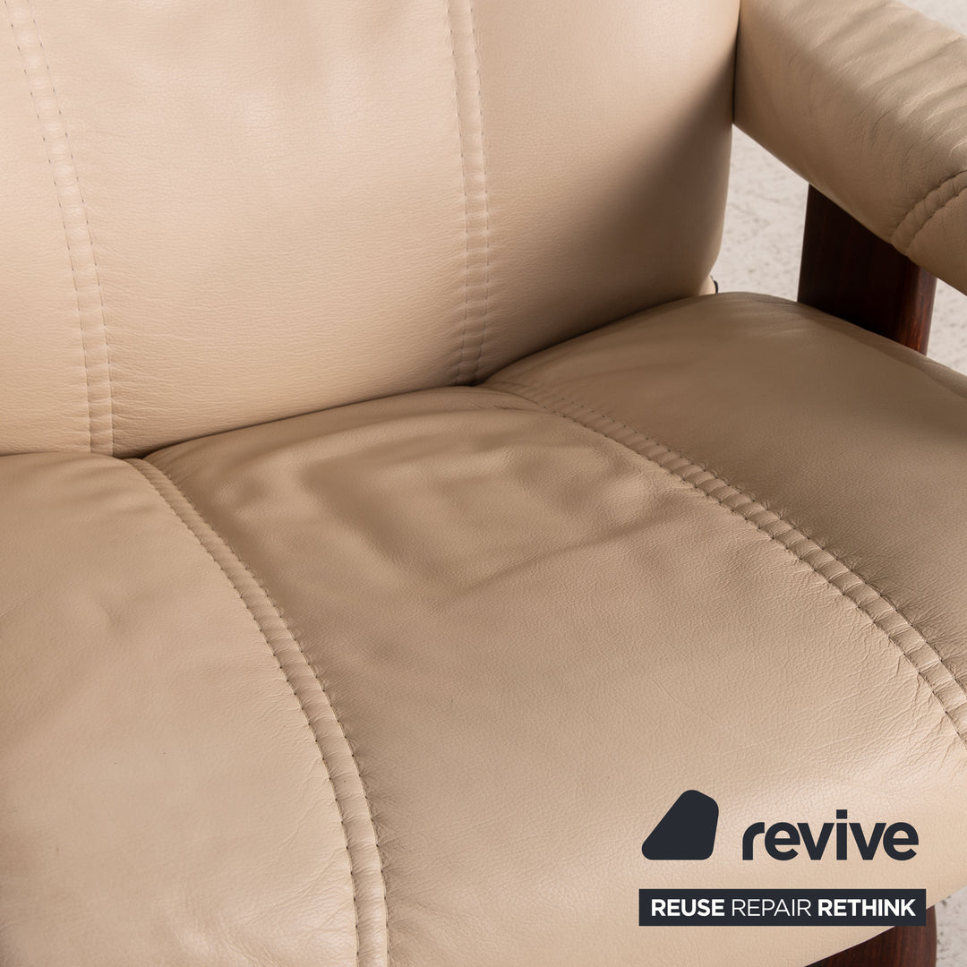 Stressless 1941 Leder Sessel Creme inkl. Hocker Funktion Relaxfunktion