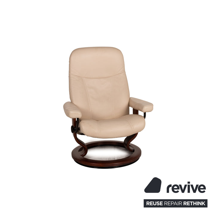 Stressless 1941 Leder Sessel Creme inkl. Hocker Funktion Relaxfunktion