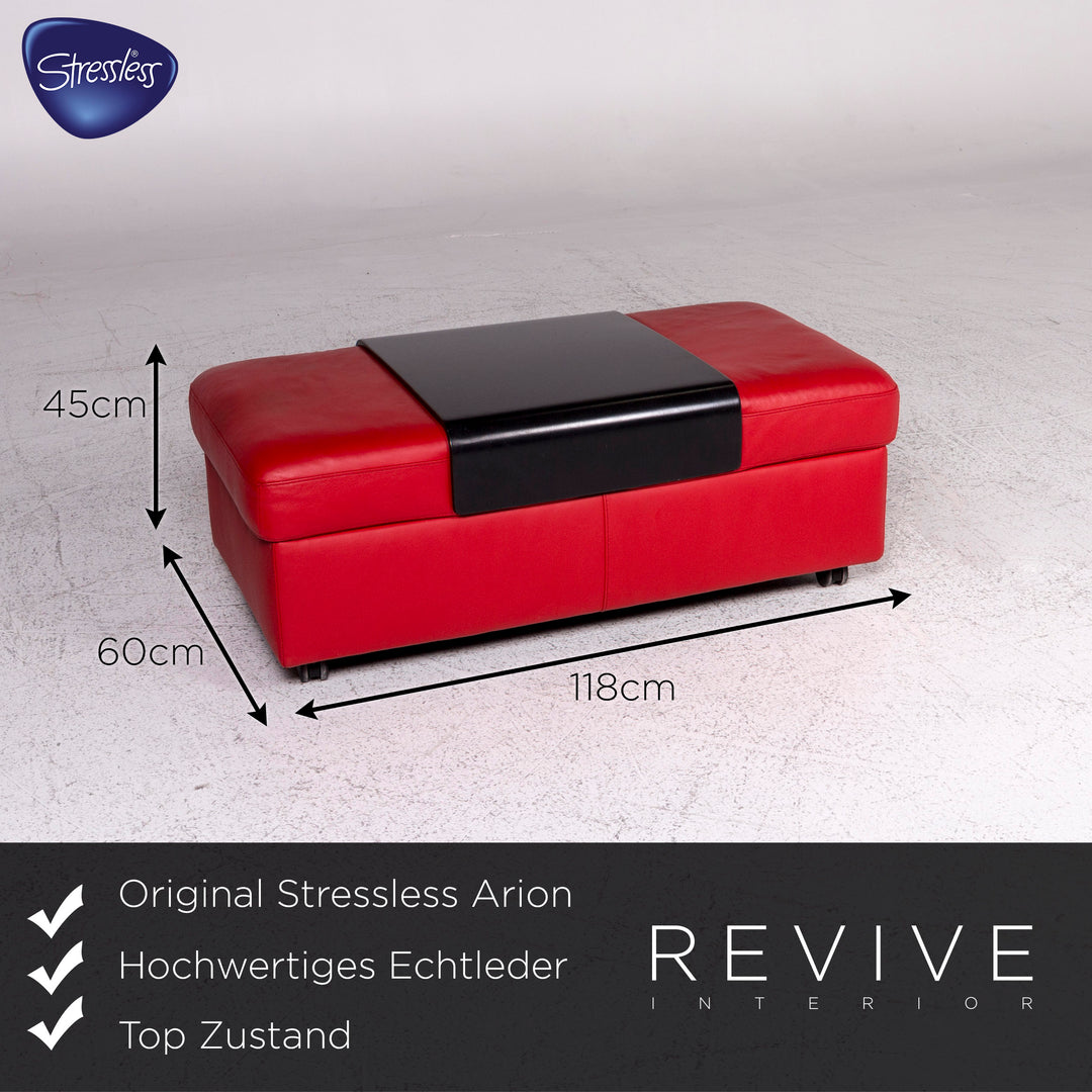 Stressless Arion Designer Leder Hocker Rot #9571