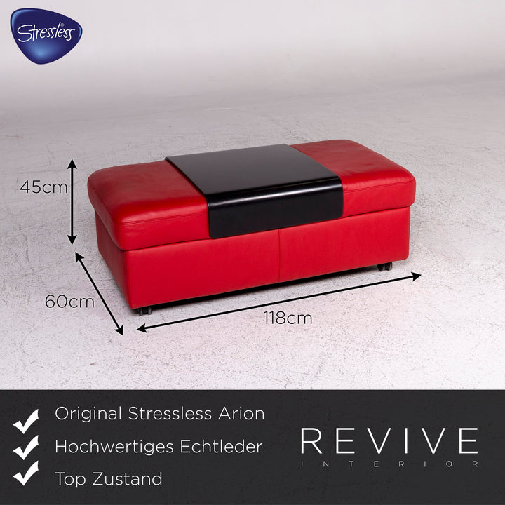 Stressless Arion Designer Leder Hocker Rot #9571