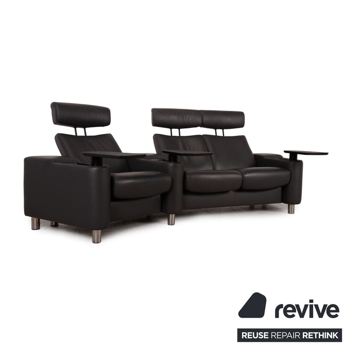 Stressless Arion Leder Dreisitzer Anthrazit Sofa Couch Funktion