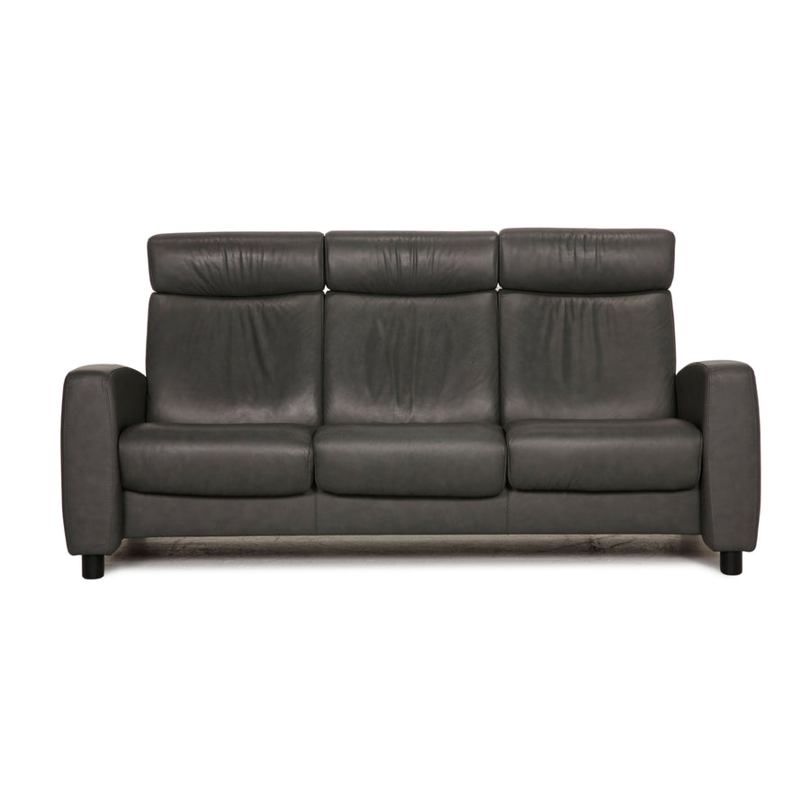 Stressless Arion Leather Three Seater Gray Sofa Couch Function