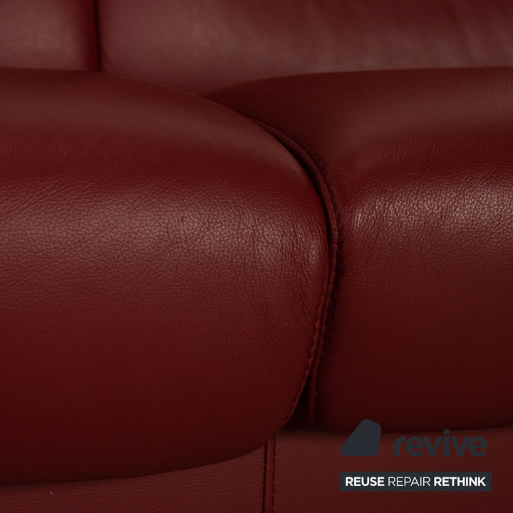Stressless Arion Leder Dreisitzer Rot Sofa Couch Relax Funktion