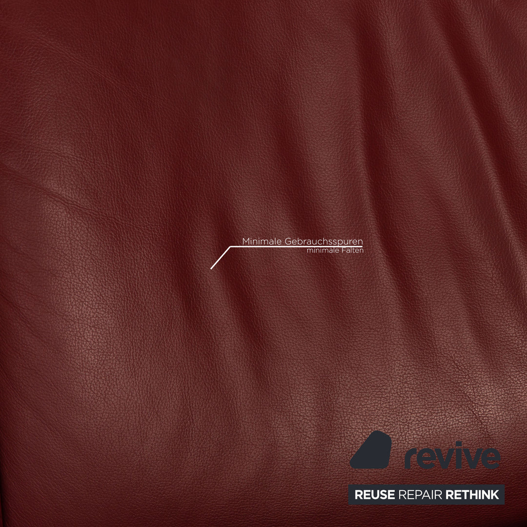 Stressless Arion Leder Dreisitzer Rot Sofa Couch Relax Funktion