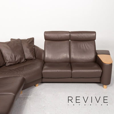 Stressless Arion Leder Ecksofa Braun Heimkino Sofa Funktion Couch #13258