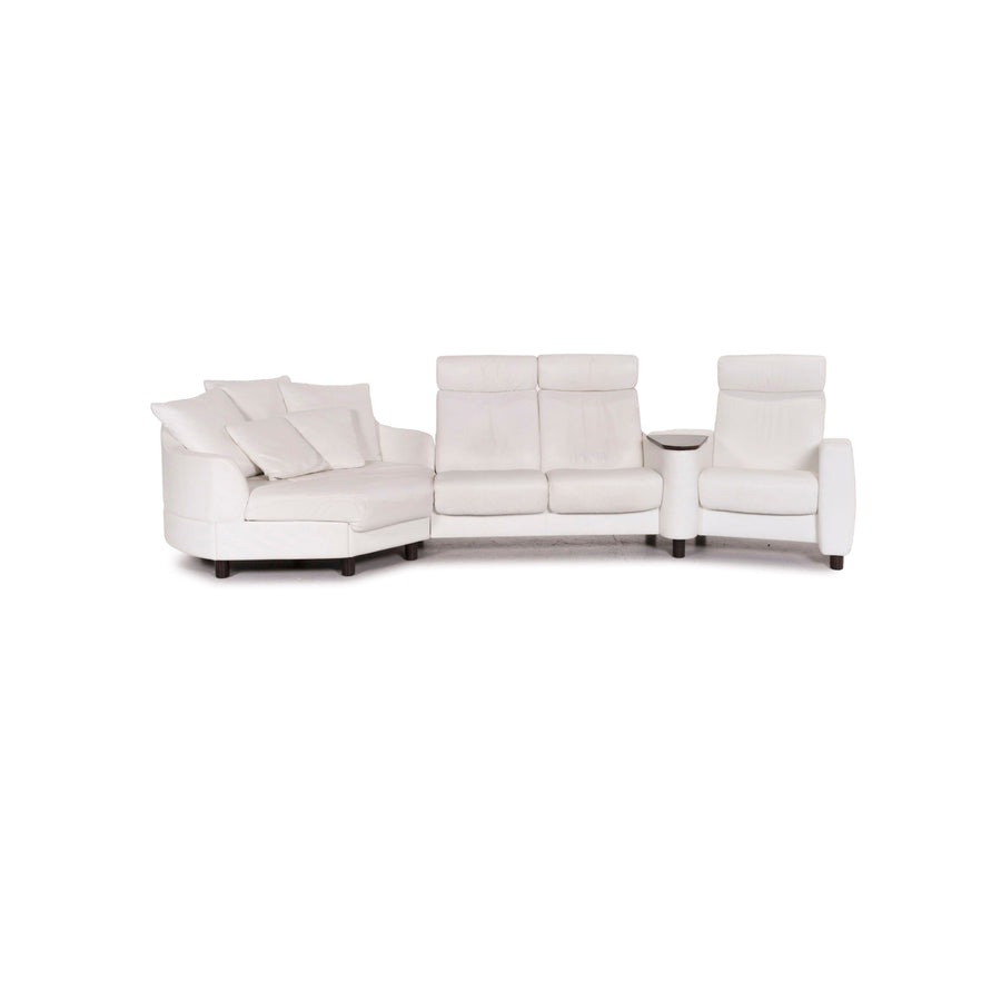 Stressless Arion Leather Corner Sofa White Function Couch #11953