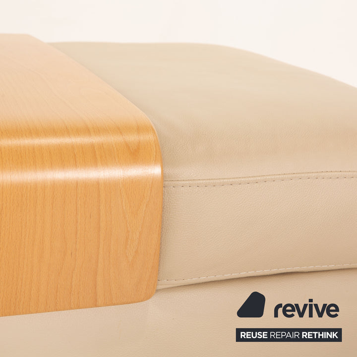 Stressless Arion Leder Hocker Doppelhocker Creme manuelle Funktion