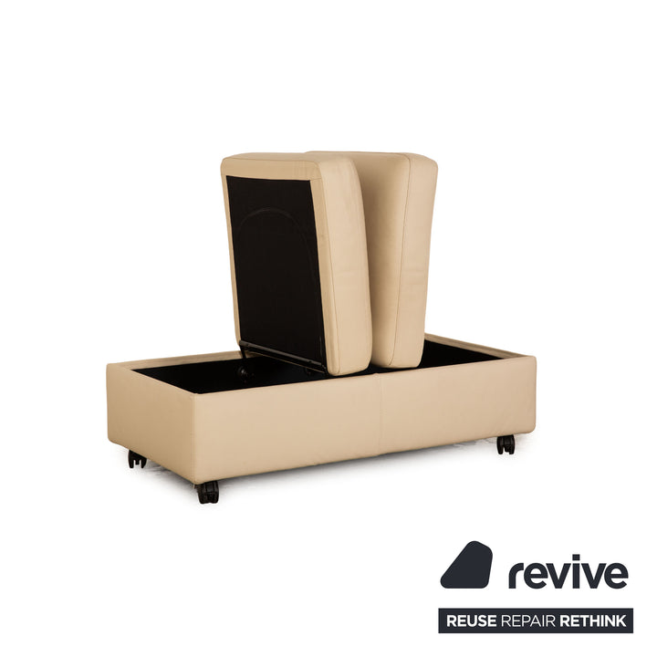 Stressless Arion Leder Hocker Doppelhocker Creme manuelle Funktion