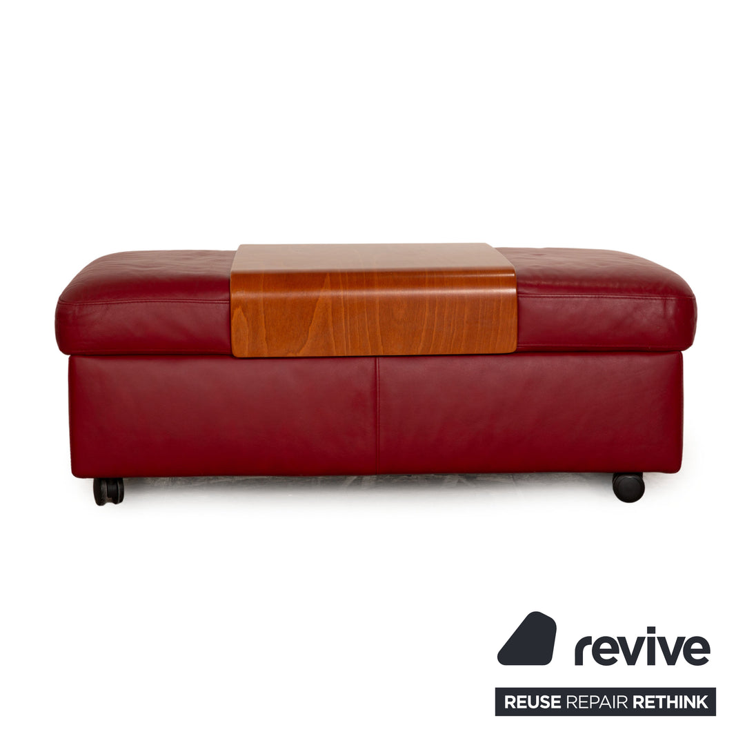 Stressless Arion Leder Hocker Rot manuelle Funktion