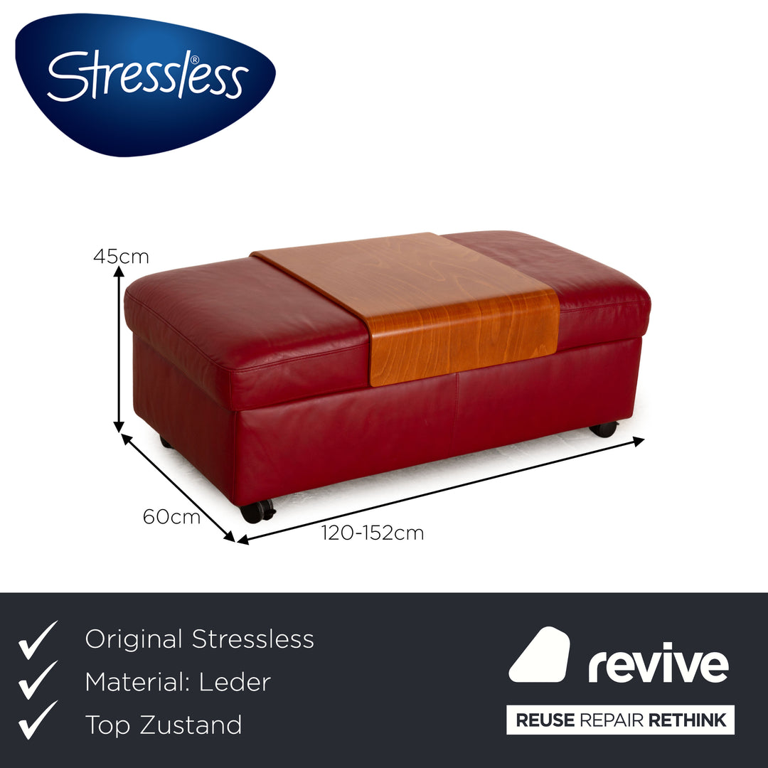 Stressless Arion Leder Hocker Rot manuelle Funktion