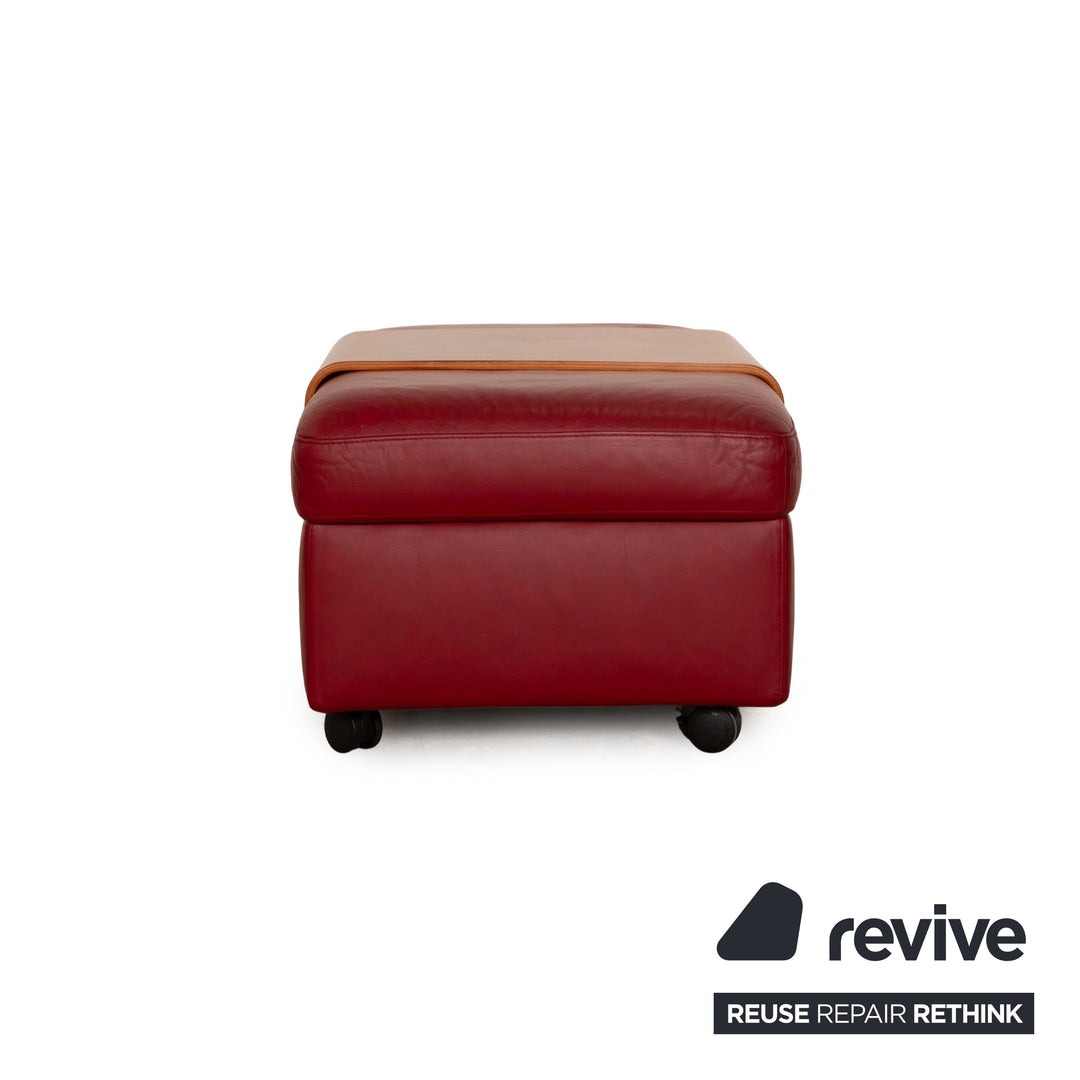 Stressless Arion Leder Hocker Rot manuelle Funktion