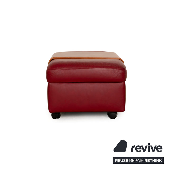 Stressless Arion Leder Hocker Rot manuelle Funktion