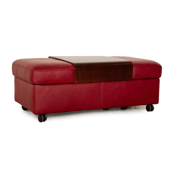 Stressless Arion Leder Hocker Rot manuelle Funktion Stauraum