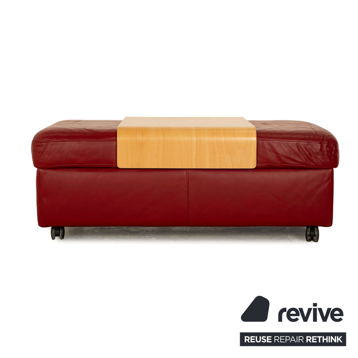 Stressless Arion Leder Hocker Rot manuelle Funktion Stauraum