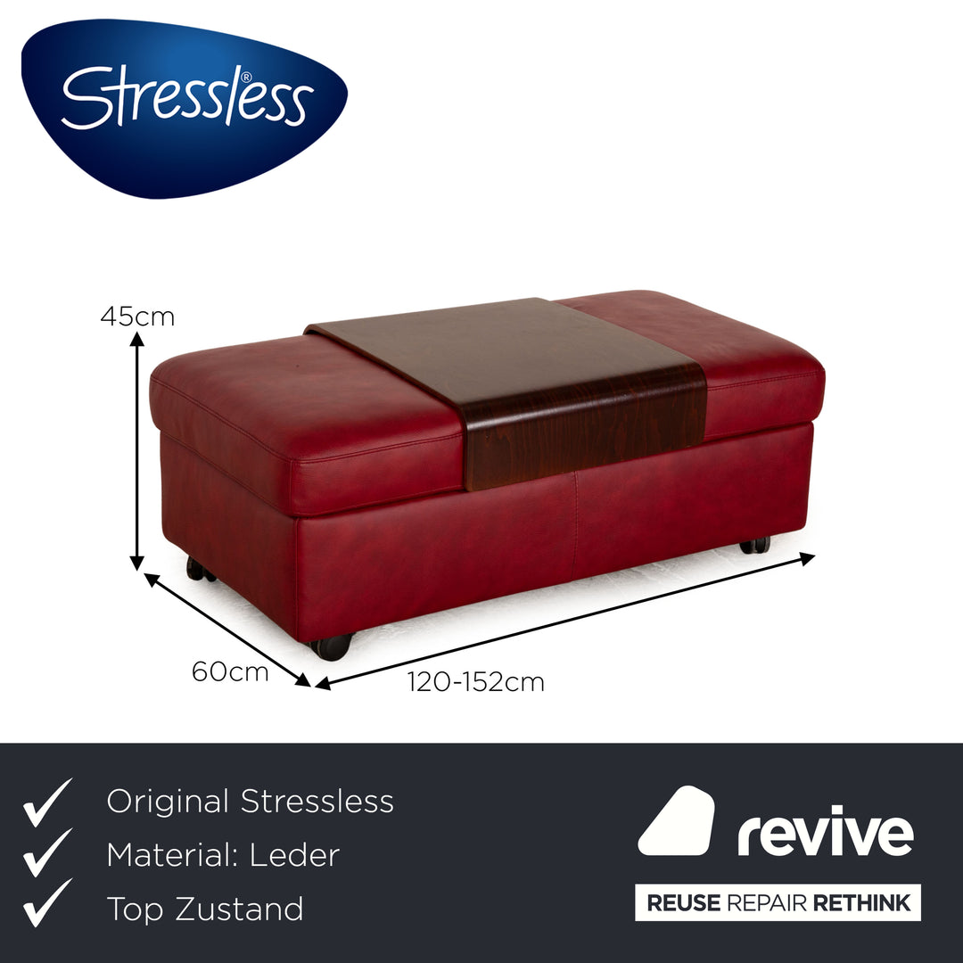 Stressless Arion Leder Hocker Rot manuelle Funktion Stauraum