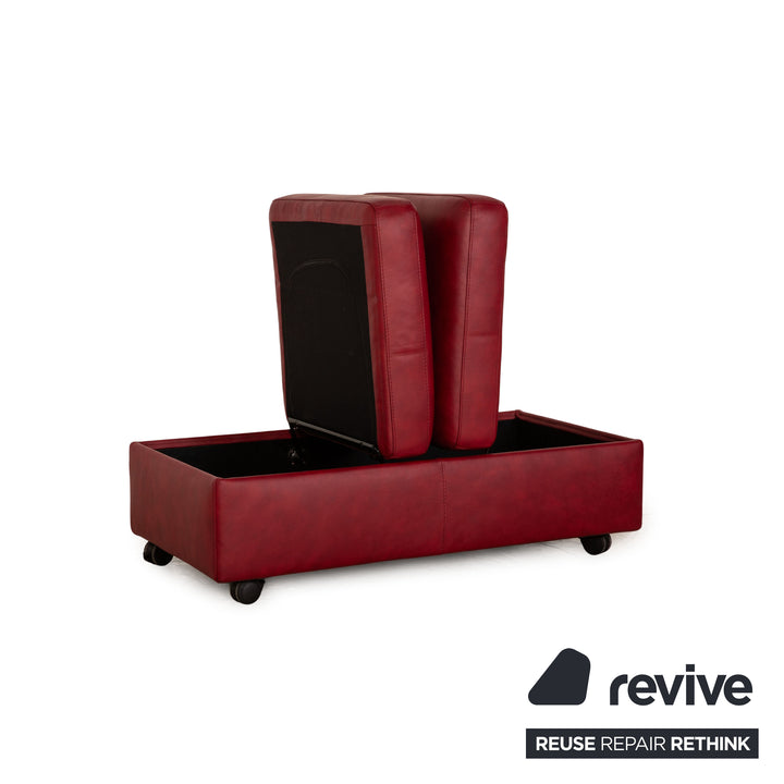 Stressless Arion Leder Hocker Rot manuelle Funktion Stauraum
