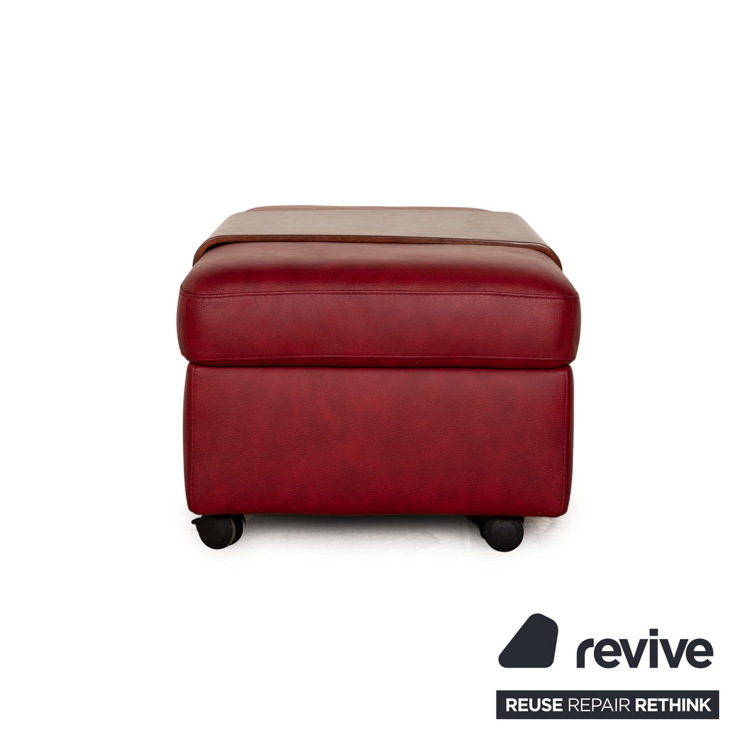 Stressless Arion Leder Hocker Rot manuelle Funktion Stauraum