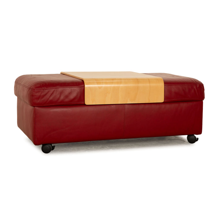 Stressless Arion Leder Hocker Rot manuelle Funktion Stauraum