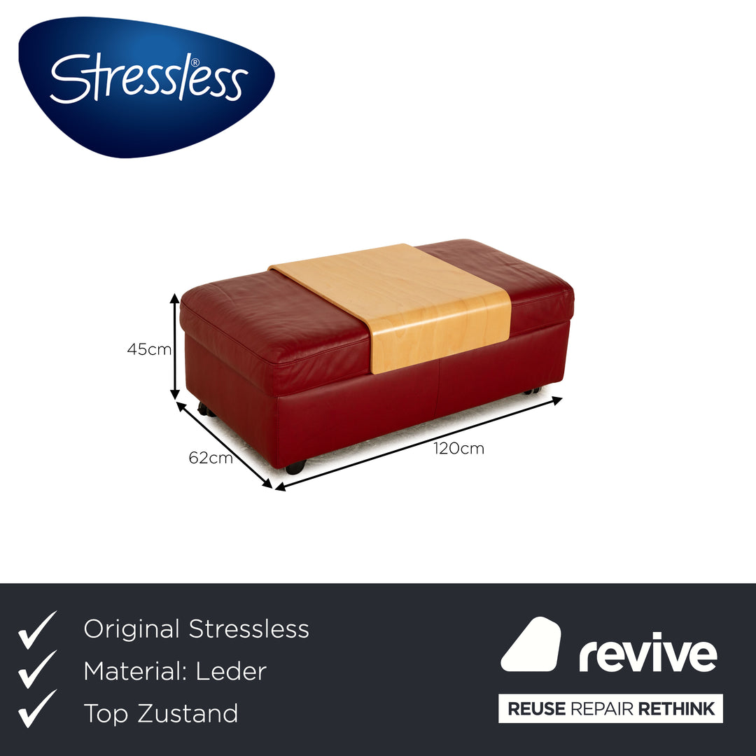Stressless Arion Leder Hocker Rot manuelle Funktion Stauraum