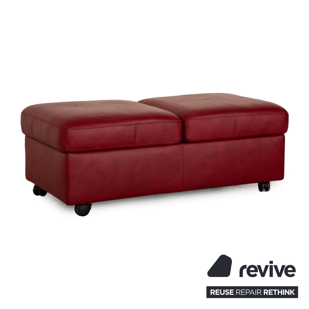 Stressless Arion Leder Hocker Rot manuelle Funktion Stauraum