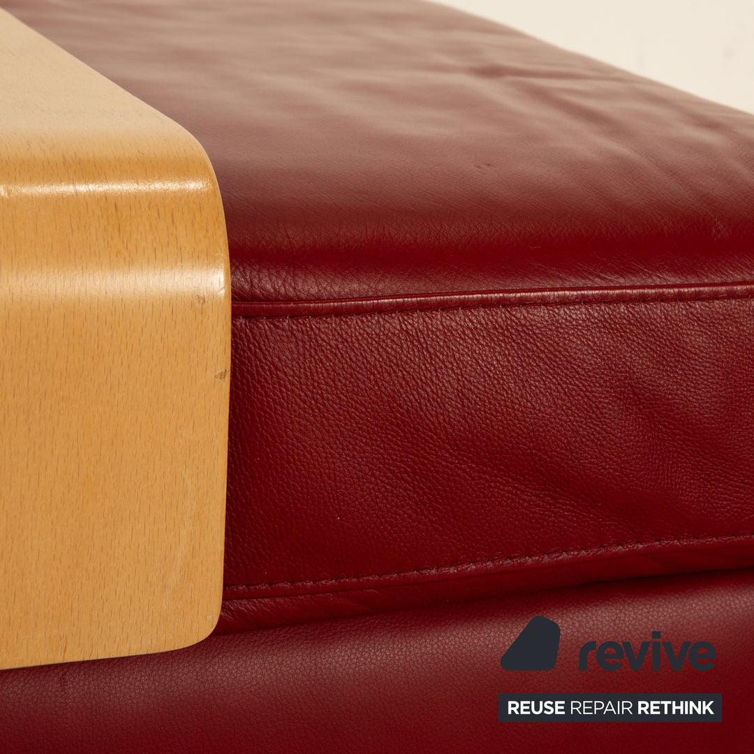 Stressless Arion Leder Hocker Rot manuelle Funktion Stauraum