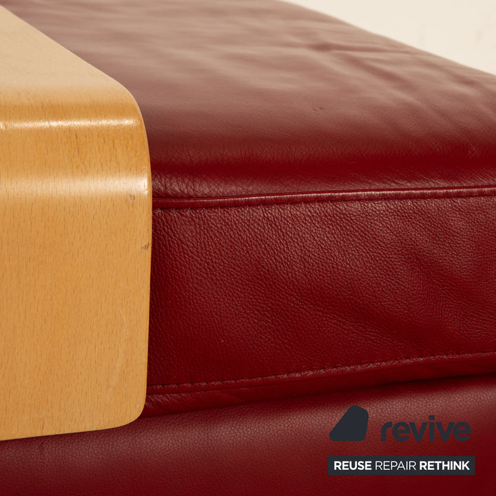 Stressless Arion Leder Hocker Rot manuelle Funktion Stauraum