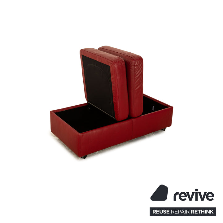 Stressless Arion Leder Hocker Rot manuelle Funktion Stauraum
