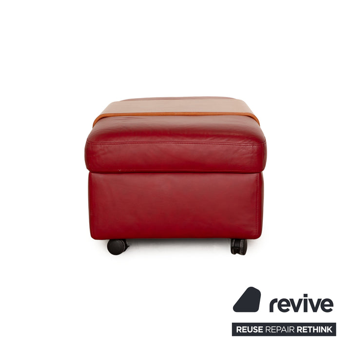 Stressless Arion Leder Hocker Rot manuelle Funktion