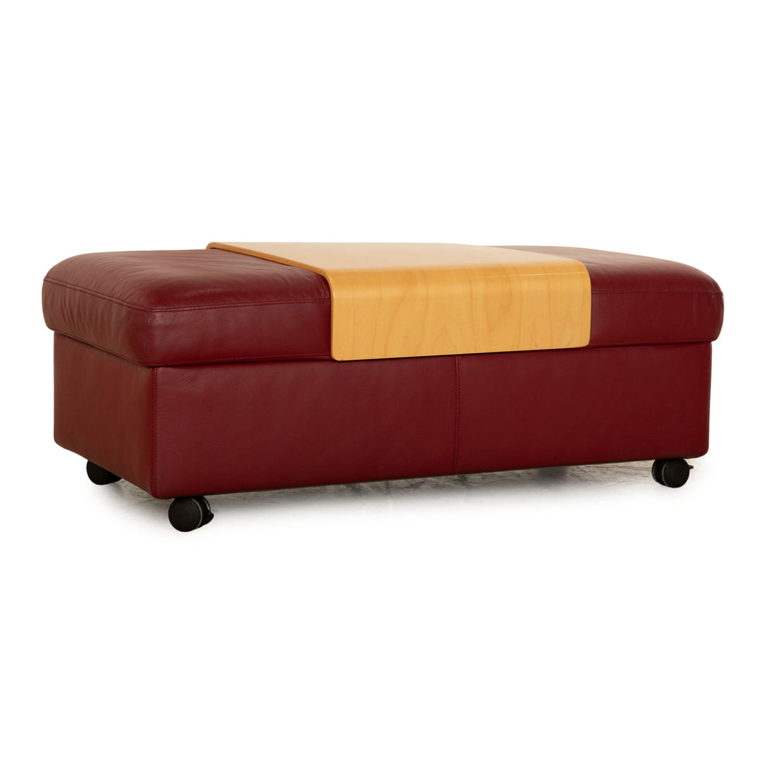 Stressless Arion Leder Hocker Rot Stauraum manuelle Funktion