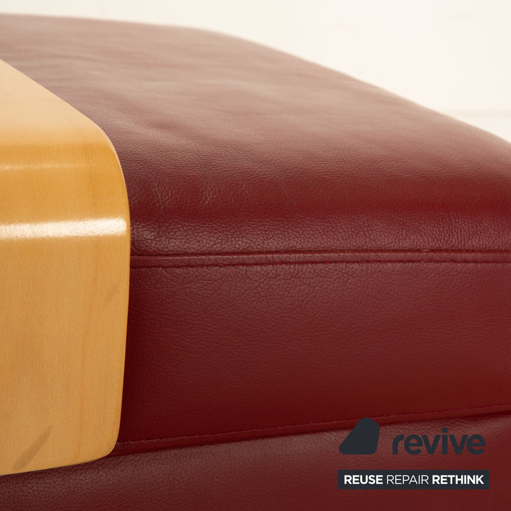Stressless Arion Leder Hocker Rot Stauraum manuelle Funktion