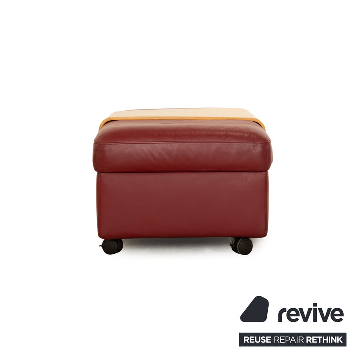 Stressless Arion Leder Hocker Rot Stauraum manuelle Funktion