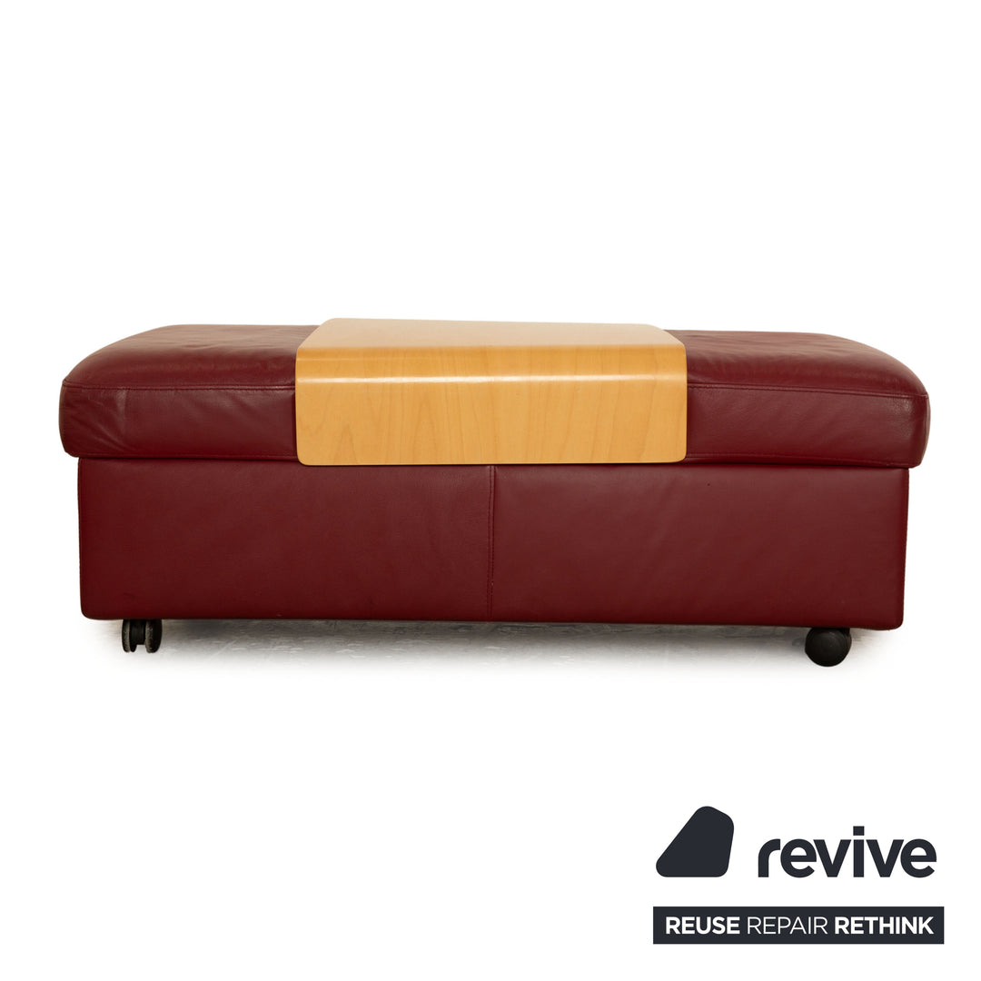 Stressless Arion Leder Hocker Rot Stauraum manuelle Funktion