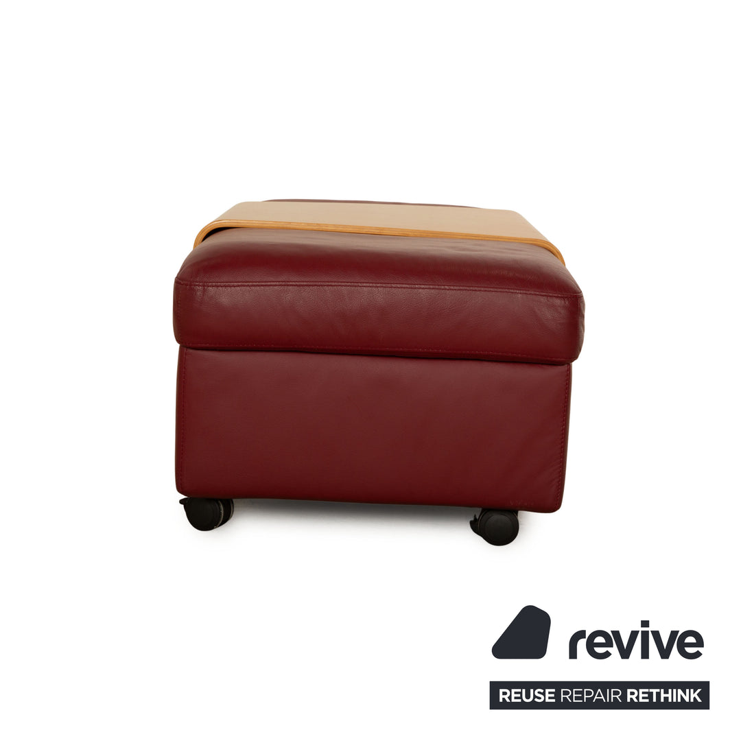 Stressless Arion Leder Hocker Rot Stauraum manuelle Funktion