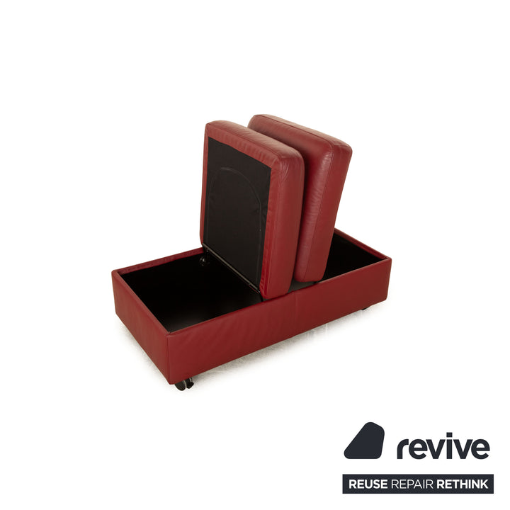 Stressless Arion Leder Hocker Rot Stauraum manuelle Funktion