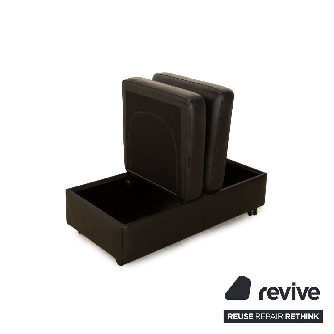 Stressless Arion Leder Hocker Schwarz manuelle Funktion Staufach