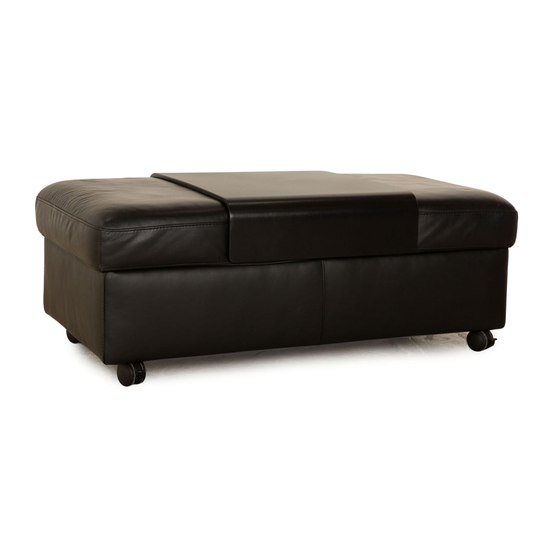 Stressless Arion Leder Hocker Schwarz manuelle Funktion Staufach