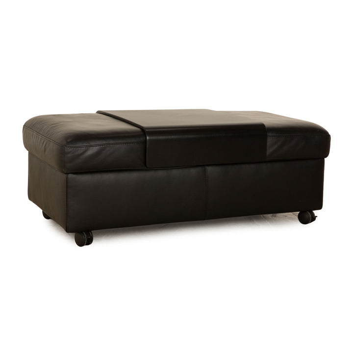 Stressless Arion Leder Hocker Schwarz manuelle Funktion Staufach