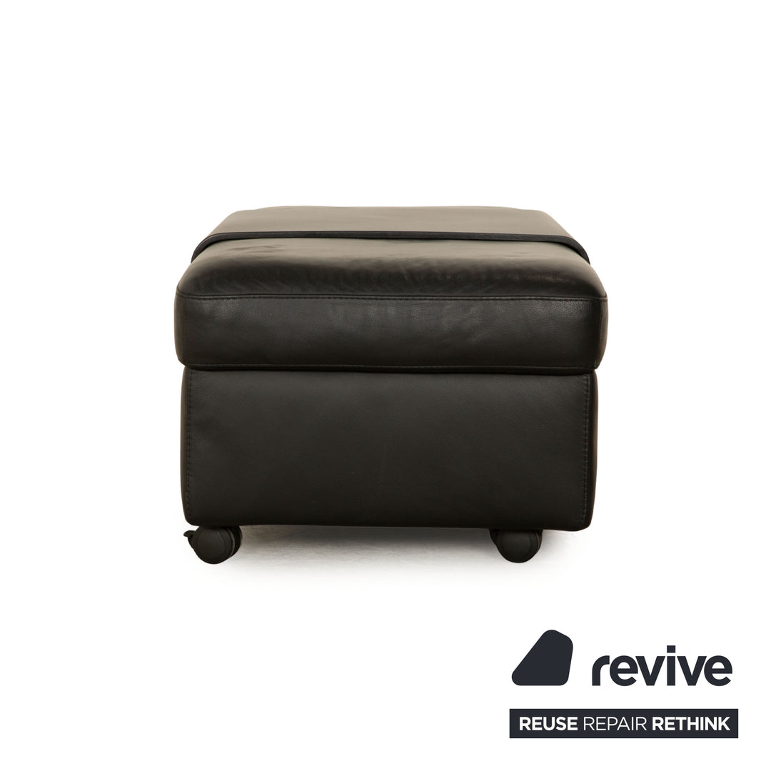 Stressless Arion Leder Hocker Schwarz manuelle Funktion Staufach
