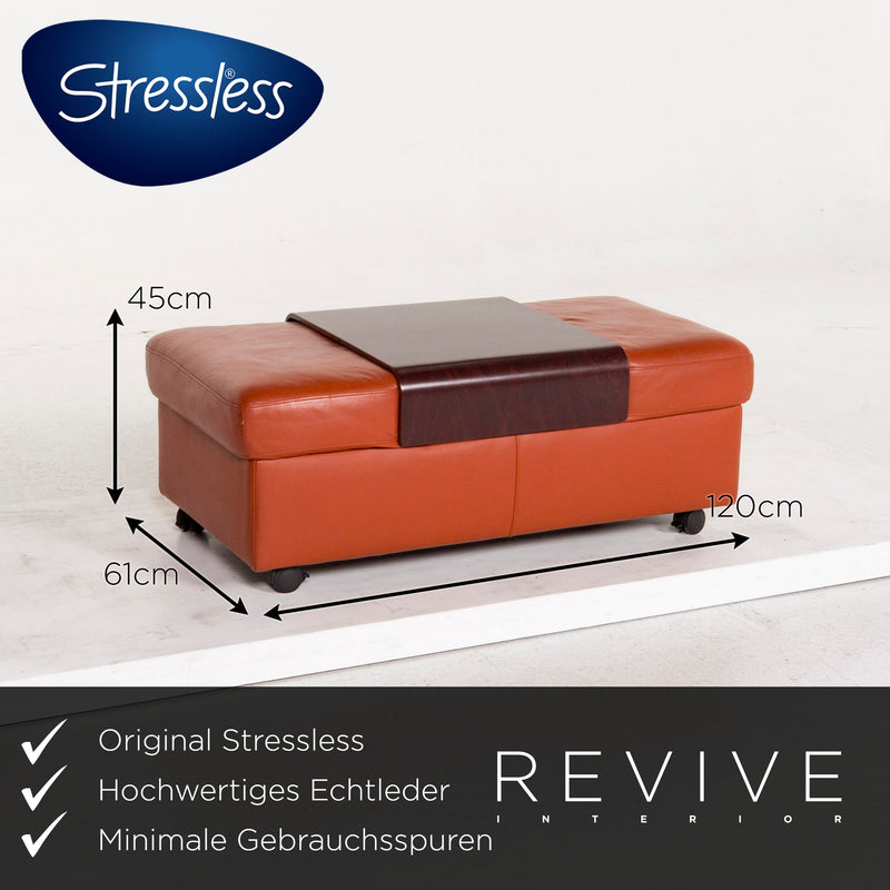 Stressless Arion Leder Hocker Terrakotta Orange 