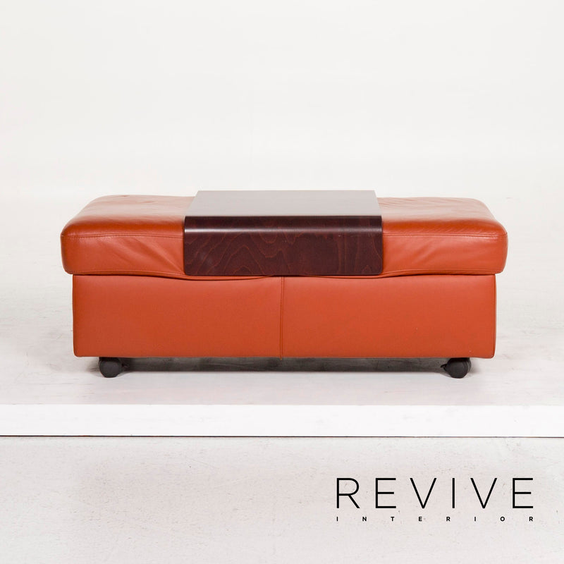Stressless Arion Leder Hocker Terrakotta Orange 