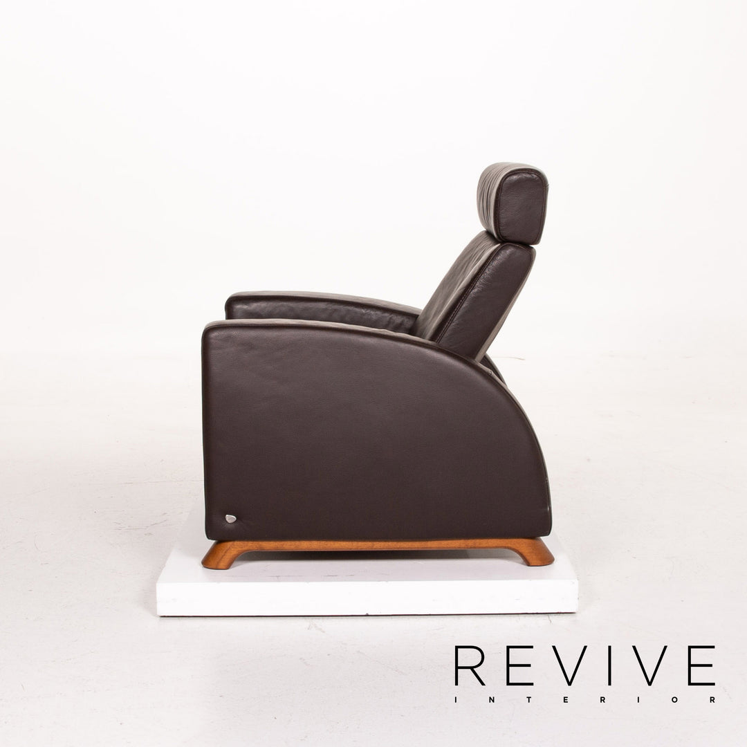 Fauteuil cuir Stressless Arion marron marron foncé fonction fonction relaxation #14685