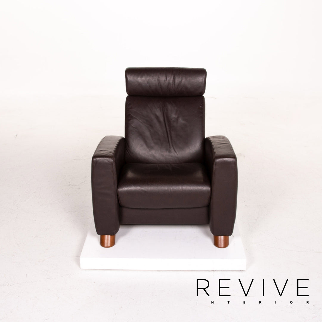 Fauteuil cuir Stressless Arion marron marron foncé fonction fonction relaxation #14685