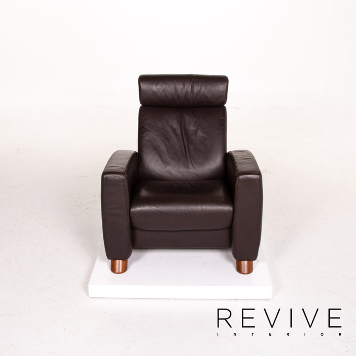 Fauteuil cuir Stressless Arion marron marron foncé fonction fonction relaxation #14685