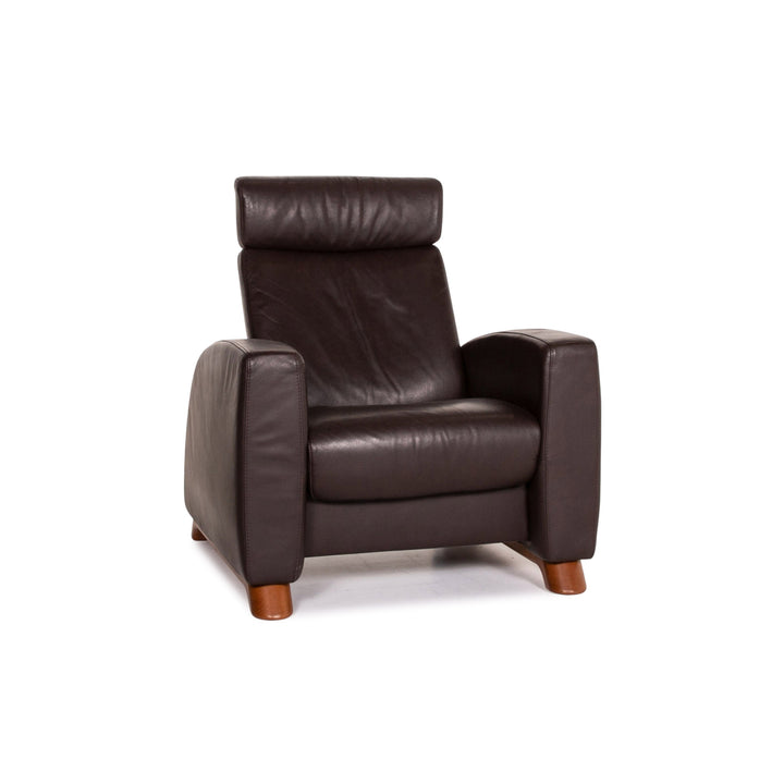 Fauteuil cuir Stressless Arion marron marron foncé fonction fonction relaxation #14685