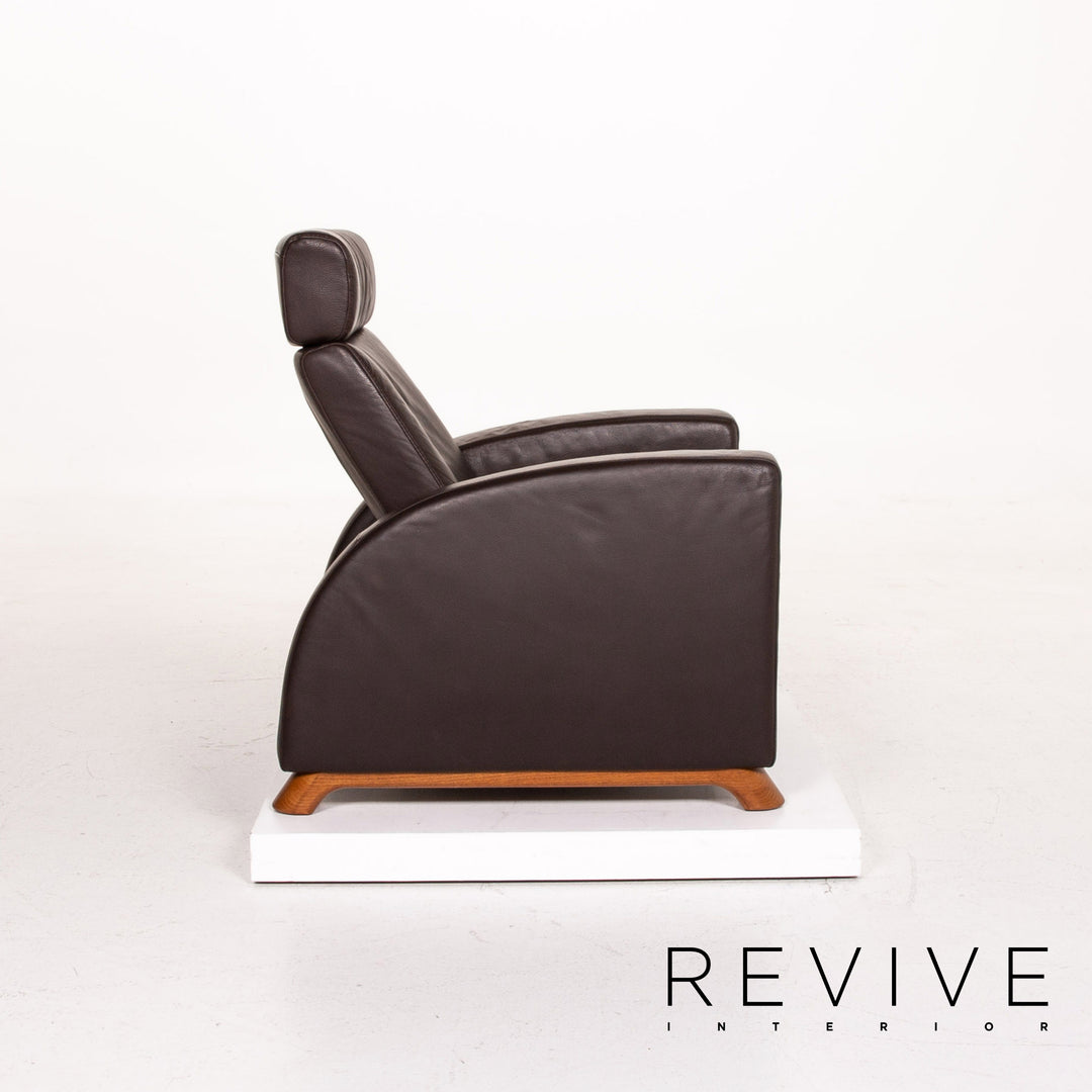 Ensemble fauteuil en cuir Stressless Arion marron marron foncé 1x fauteuil 1x tabouret fonction relaxation fonction #14943